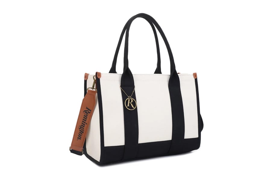 Remington Clothing Remington Huntsville Concealed Carry Canvas Lock and Key Book Tote, Black and Tan